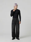 Faded Bell-Leg Denim Trousers