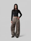 Distressed Wide-Leg Trousers