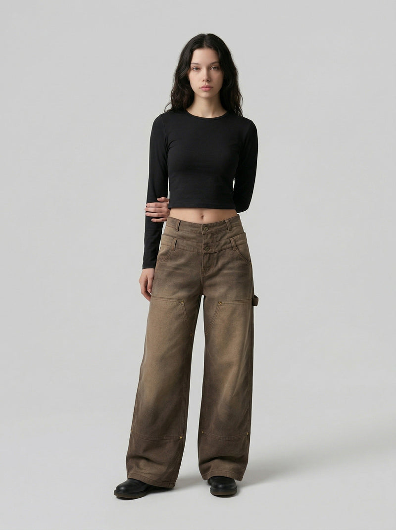 Earthy High-Rise Wide-Leg