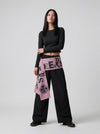 Sash Contrast Wide-Leg