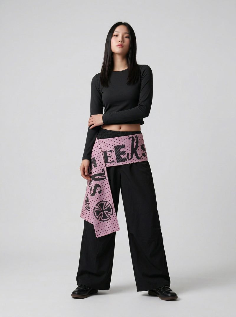 Sash Contrast Wide-Leg