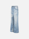 Yıkanmış İspanyol Paça Jean Pantolon, kombin görünüm — Navra Wear