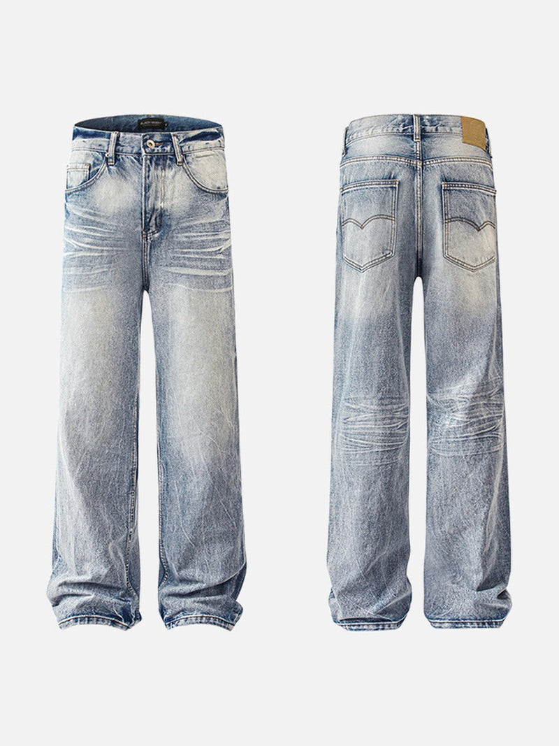 Yıkanmış İspanyol Paça Jean Pantolon, detay görünüm — Navra Wear