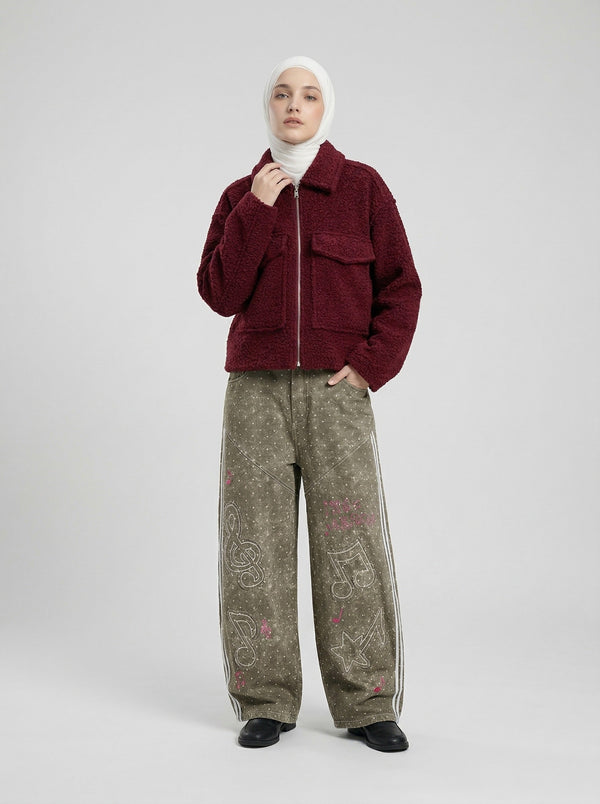 Faded Dot Wide-Leg