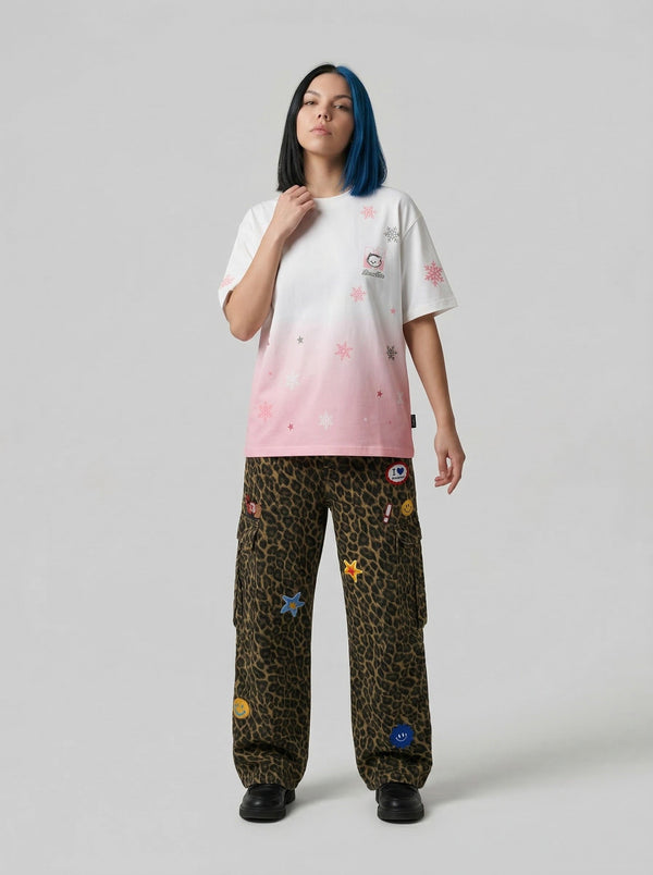 Gradient Designed T-Shirt with Canine Head alternatif görünüm