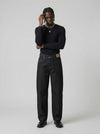 High-Waisted Black Bell-Leg Denim