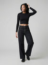 High-Waisted Bell-Leg Denim