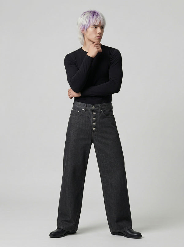 High-Waisted Bell-Leg Denim