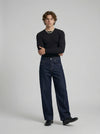 Indigo Bell-Leg Denim - Relaxed Trousers