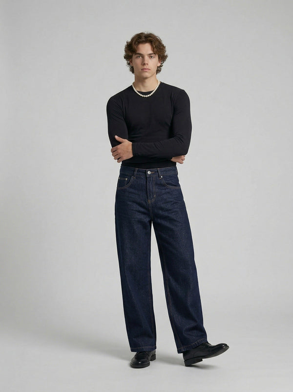 Indigo Bell-Leg Denim - Relaxed Trousers alternatif görünüm