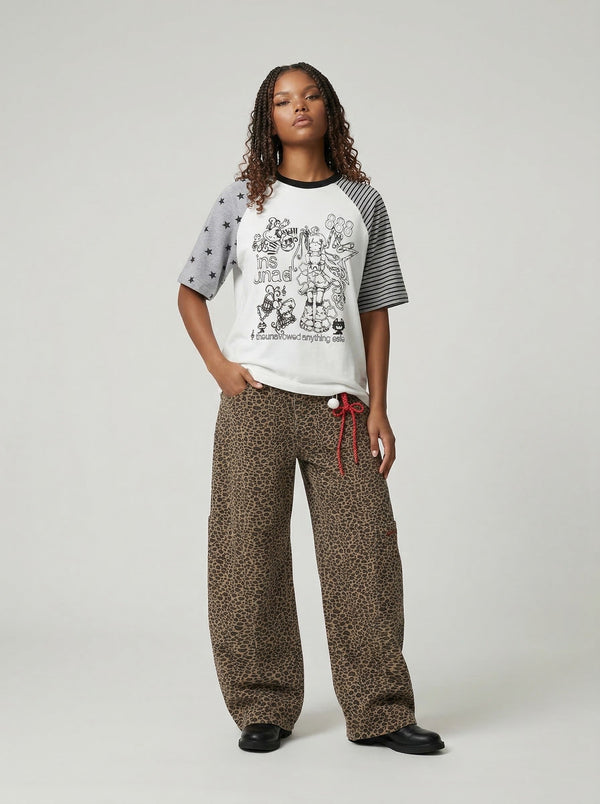 Kawaii Print Relaxed Fit T-Shirt alternatif görünüm