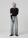 Light Blue Bell-Leg Denim