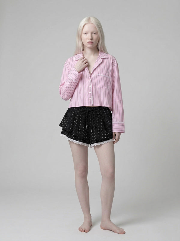 Ruffle Dot Lounge Shorts alternatif görünüm