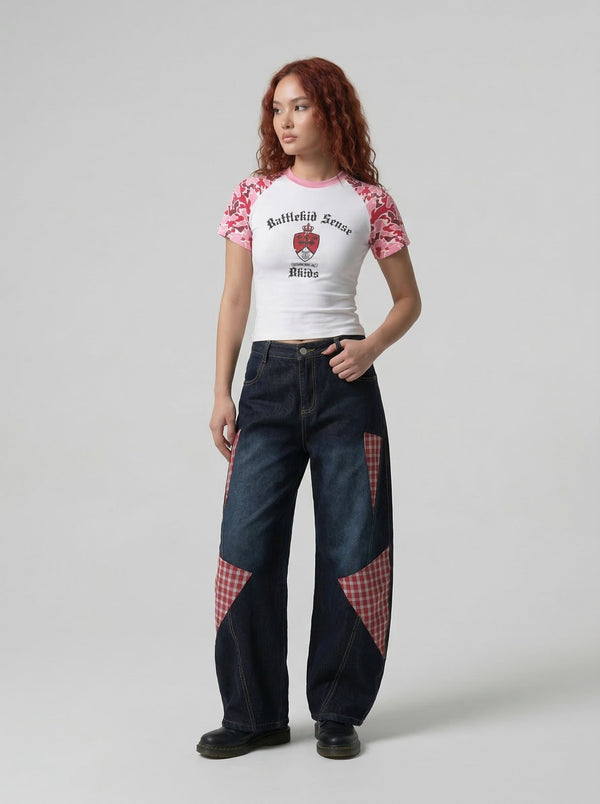 Rattlekid Field-Pattern Raglan T-Shirt alternatif görünüm