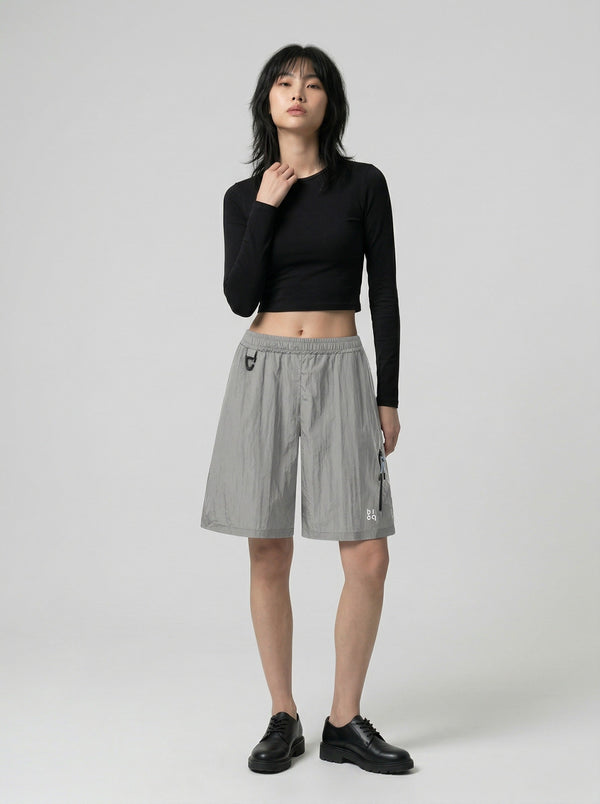 Textured Ease Casual Shorts alternatif görünüm