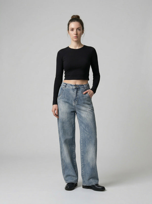 Relaxed Bell-Leg Denim alternatif görünüm