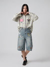 Stitch Pop Denim Culotte Shorts