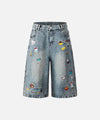 Stitch Pop Denim Culotte Shorts