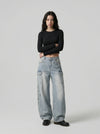 Classic High-Waisted Bell-Leg Denim