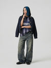 Revival Line-Pattern Boxy-Fit T-Shirt