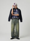 Revival Line-Pattern Boxy-Fit T-Shirt