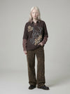 Layered Extended-Arm Sport-Collar Shirt