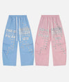 Wide Leg Yıldız Baskılı Pantolon, önden görünüm — Navra Wear