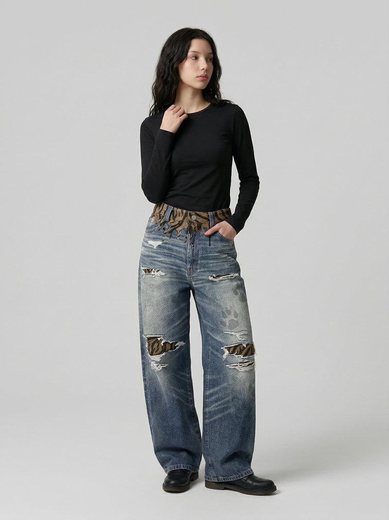 Tiger Faded Bell-Leg Denim
