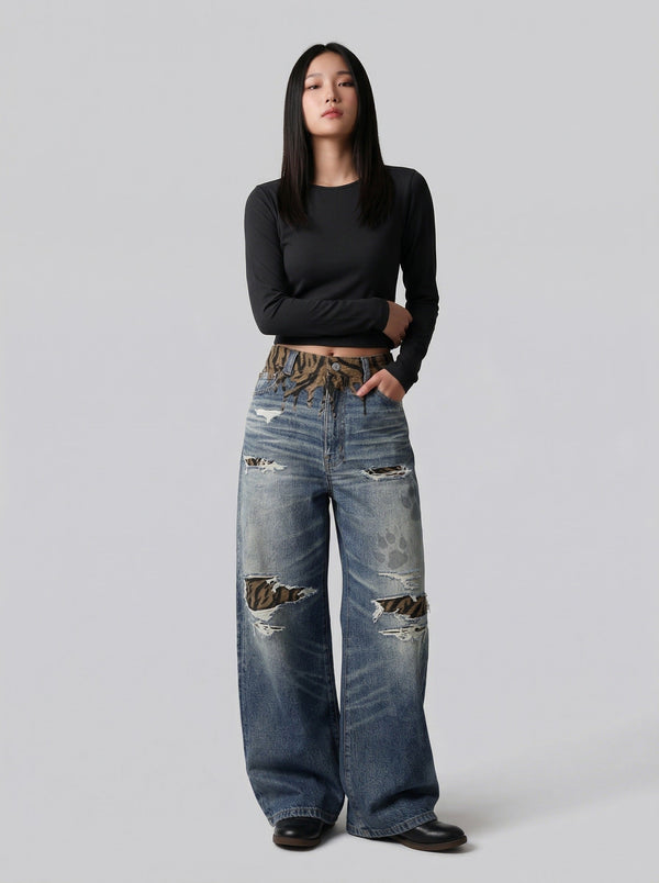 Tiger Faded Bell-Leg Denim alternatif görünüm