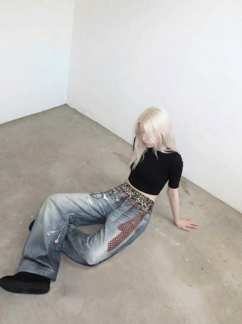 Trompe L'Oeil High-Rise Trousers