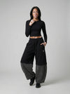 Wide Leg Color Block Pantolon, önden görünüm — Navra Wear