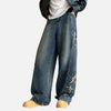 DAXUEN Pair of ultra baggy wide leg star jeans