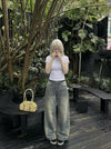 Heritage Faded Bell-Leg Denim Trousers