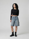 Heritage Vibe Multi-Pocket Denim Shorts