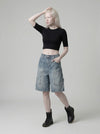 Heritage Vibe Multi-Pocket Denim Shorts