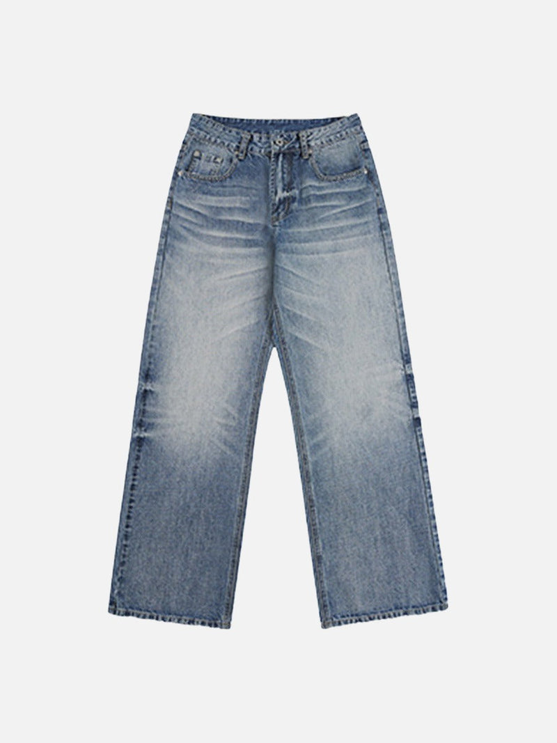 DAXUEN Wide-leg loose-fit jeans in light blue denim