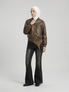 Rinse Black Bell Denim with Brown Panel
