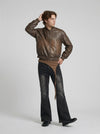 Rinse Black Bell Denim with Brown Panel