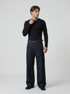 Bell-Leg Easy-Cut Denim Trousers