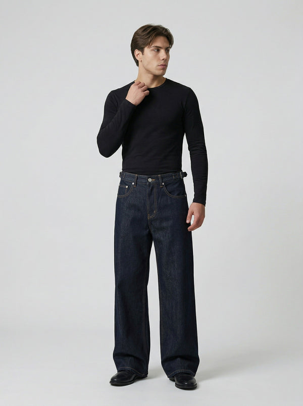 Bell-Leg Easy-Cut Denim Trousers alternatif görünüm