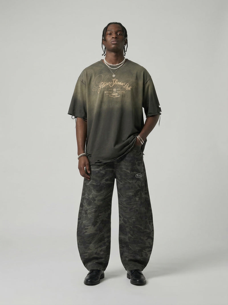 Ombre Rough-Edge Visual Tee