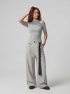 Fit Slim Cold-Shoulder Top