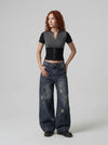 V-Neck Slim-Fit Edgy T-Shirt