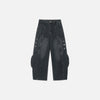 Western Style Decorative Button Denim Trousers