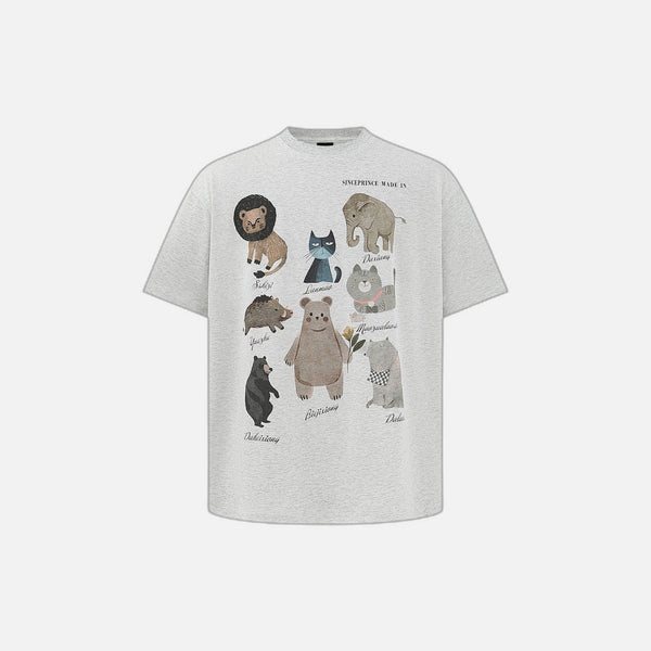 Vibrant Animal Print Sundaze Crewneck T-Shirt alternatif görünüm