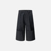 Flanging Distinctive Plain Tone Wide Denim Shorts