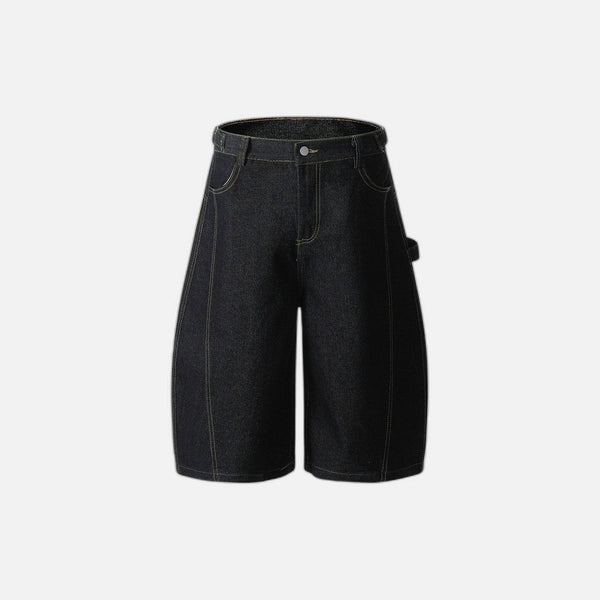 Runway Width Denim Shorts alternatif görünüm