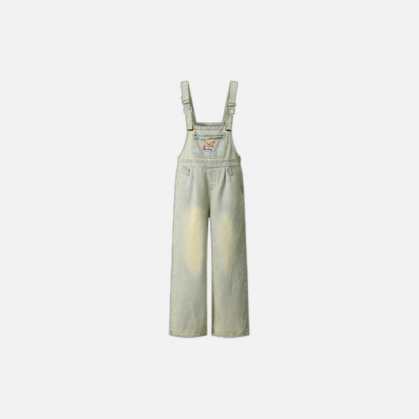 Bear Stitch Denim Overalls