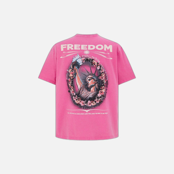 Sleeve Short Print Freedom T-Shirt alternatif görünüm