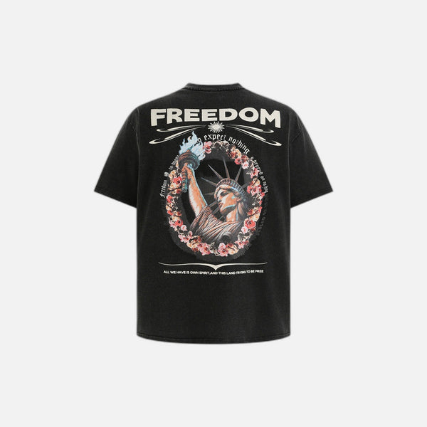 Sleeve Short Print Freedom T-Shirt